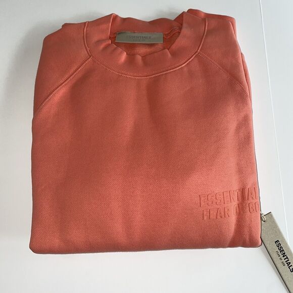 Fear Of God Essentials Men’s Crewneck Size Small-Color Coral - Picture 1 of 12